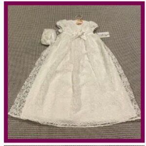 Brand new 2 piece Pippa and Julie christening gown with bonnet. 0-3 mont…